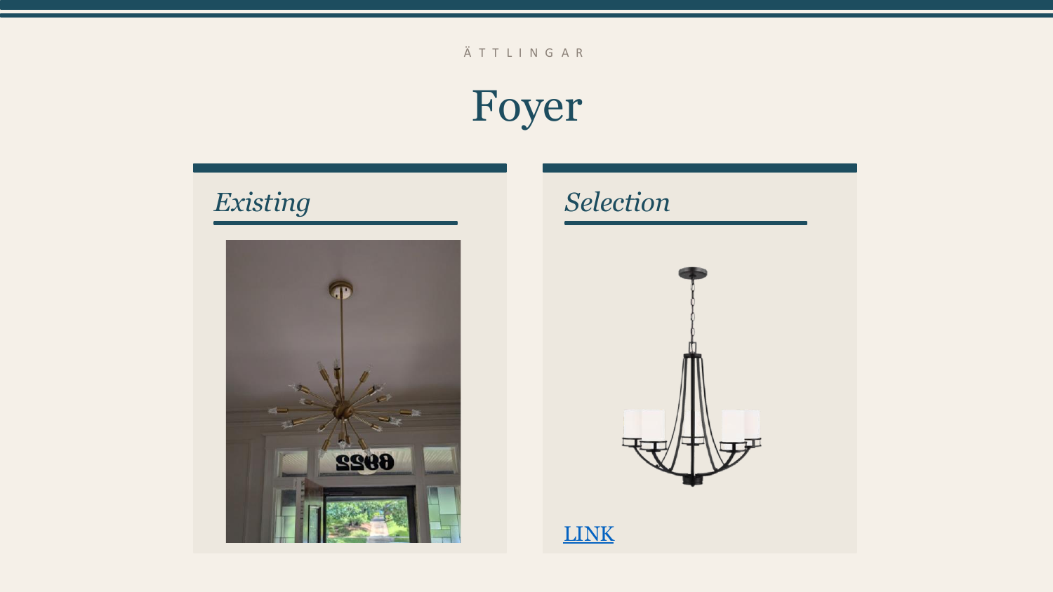 Foyer — Existing vs. Selection